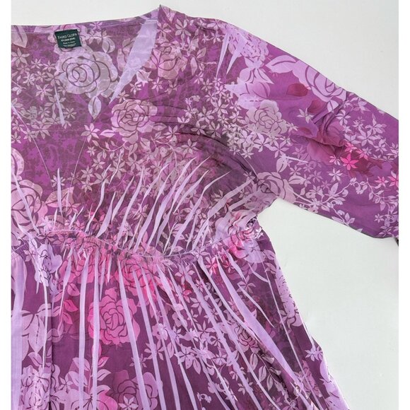 Faded Glory‎ Purple V-Neck 3/4 Sleeve Liquid Knit Pullover Blouse 3x Fairycore - Picture 10 of 12